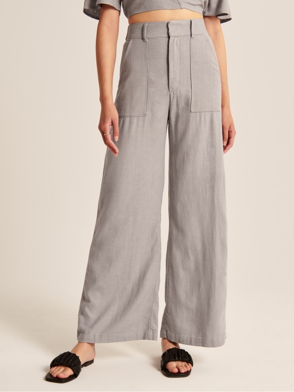 Abercrombie & Fitch Size S Linen Blend Wide Leg Pants